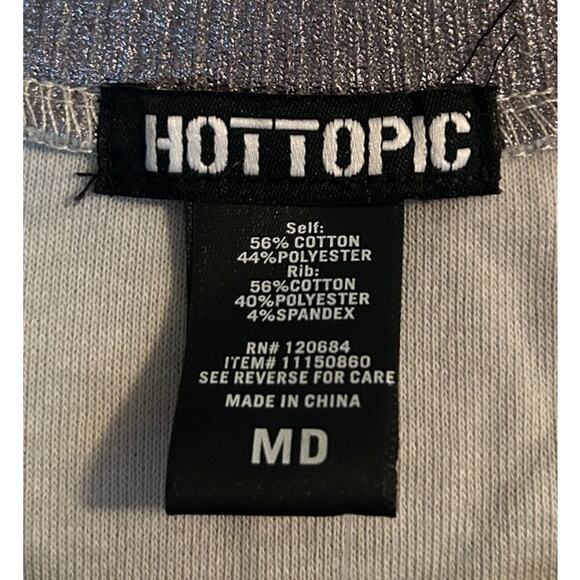 NWT Hot Topic Women's Silver Metallic Pullover Crew Neck Sweatshirt Size Medium - Picture 3 of 6